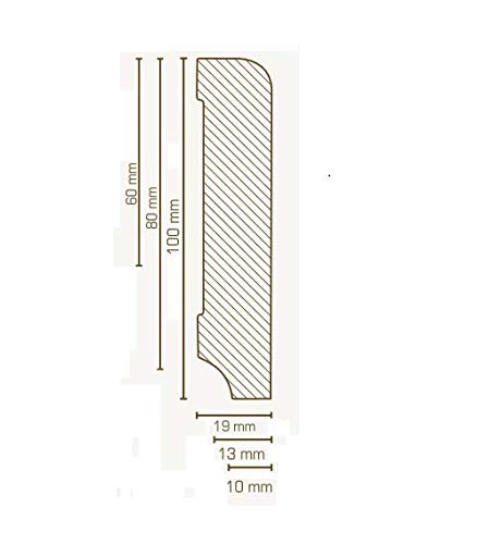 PROVISTON listwa przypodłogowa z litego drewna, 13 x 60 x 2500 mm, lite drewno sosnowe, surowe, do klejenia, klipsów, wkręcania i gwoździ, listwa przypodłogowa firmy PROVISTON 25 m | 10 sztuk