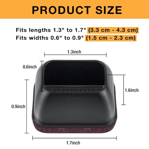 Image of 32-Pcs Rectangle Silicone Chair Leg Floor Protectors, Thick & Tear