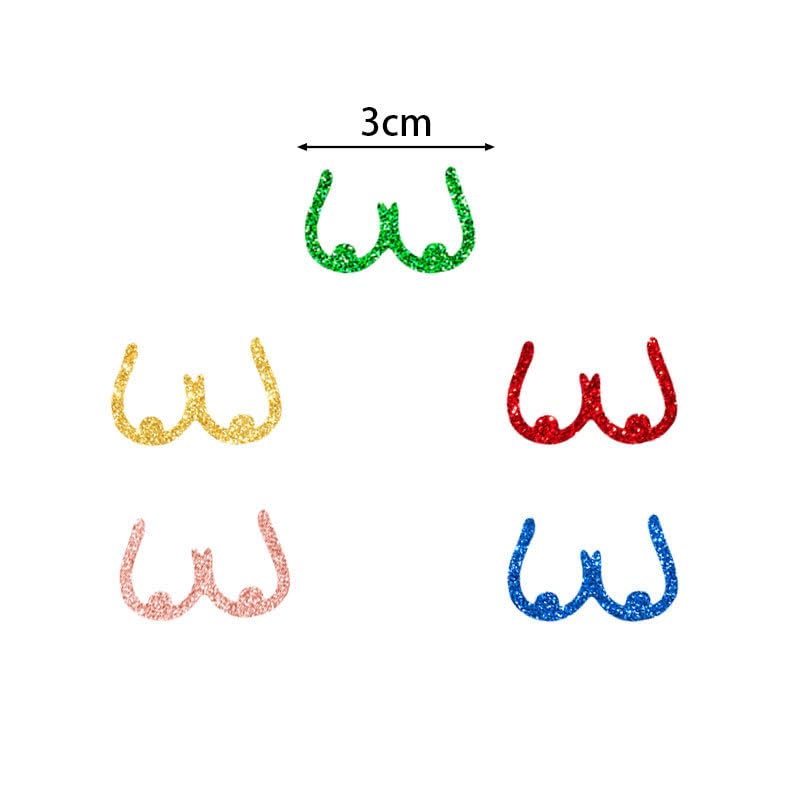 Image of Double Sided Boob Confetti - Rainbow Funny Female Symbol Confetti Bachelor or Bachelorette Two Brides Party Confetti,Women's Passion Party for Birthday