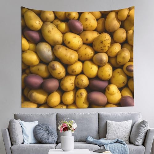 Tapiz grande JEJEA de papas para colgar en la pared, decoración textil de 152 x 130 cm