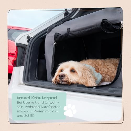 Löwenkind Dogs 100% natürliche Pads für Reiseübelkeit Hunde - wirkungsvolle Entspannung bei Autofahrten (6 Kräuterpads, Travel-Pads bei Reiseübelkeit)