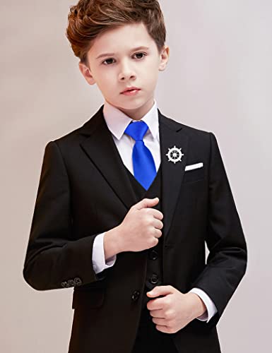 Alizeal Boys Solid Color Pre-Tied 2.4'' Zipper Skinny Necktie, Royal Blue #TOP1