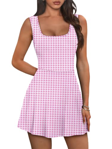 Image of NIASHOT Women's Athletic Dress with Built-in Shorts & Pockets Workout Tennis Golf Active Wear U Neck A-line Dresses