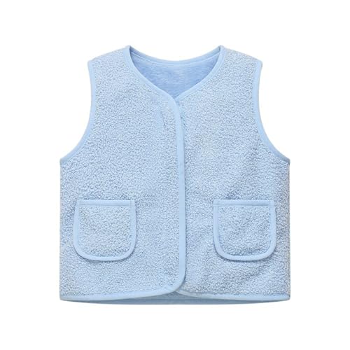 Genérico 2026 Chaleco Polar Térmico Niñas Chaqueta Acolchada Invierno Softshell Cortavientos Aislante Cálido Abrigo Pequeñas (Blue, 8-9 Years)