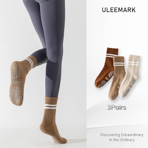 ULEEMARK Womens Pilates Non slip Yoga Socks Dance Gym Exercise Ankle Socks2