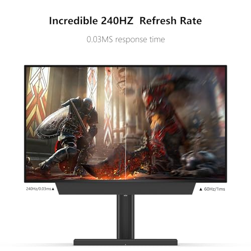 INNOCN 27A1S 27" OLED QHD Gaming Monitor 240Hz 0.03ms HDMI DP USB Type C Connectivity, Built-in Stereo Speakers, Height Adjustable Stand, Black - Image 6