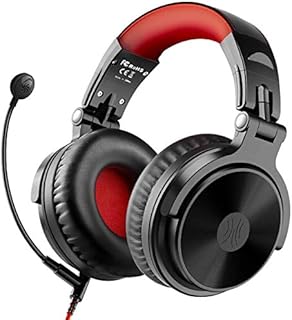 Bluetooth Over Ear Headphones with 110Hrs Playtime, OneOdio Wired Gaming Stereo Headsets with Boom Mic for PS4, Xbox one, PC, Wireless Headset for Phones, Laptop, Office - Studio Wireless(Y80B) (Red)