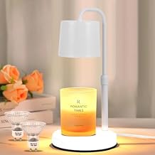 OurLeeme Dimmable Electric Candle Warmer with Timer, Height Adjustable for Jar Candles, Aromatic Candleholders with 2 Bulbs