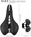 MSDADA Gel Bike Seat Mountain Road Bicycle Saddle - Comfortable MTB Bicycle Seats with Soft Cushion Padded for Comfort Men Women - Waterproof Bike Saddles Accessories for Exercise Bikes - Black