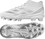 adidas Adizero Impact.2 Molded American Football Sneaker, White/Silver Metallic/White, 4.5 US Unisex Big Kid