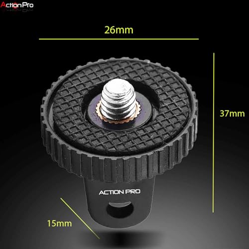 Image of Action Pro 1 /4 inch Thread Tripod Mount Adapter with Stainless Steel Insert Compatible with GoPro Hero 13 /12 /11 /10 /9 /8 /7 /6 /5 /4, Insta360, DJI Osmo Pocket, SJCAM, Xiaomi & Yi Action Cameras (Pack of 3)