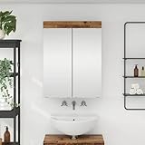 Finition: Mat INLIFE Amoire de Salle de Bain avec Miroir Tulum Bois Ancien