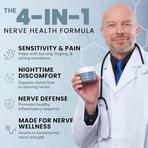 Image of Lune Nerve Balm - Neuropathy Cream for Burning, Tingling & Numbness in Feet & Hands | Natural Nerve Pain Relief Cream with Arnica, Vitamin B6 & Magnesium | 3.4 oz