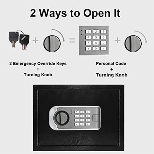 image for Lovndi Security Lock Box with Keypad, 0.5 Cubic Feet Digital Safe Box 