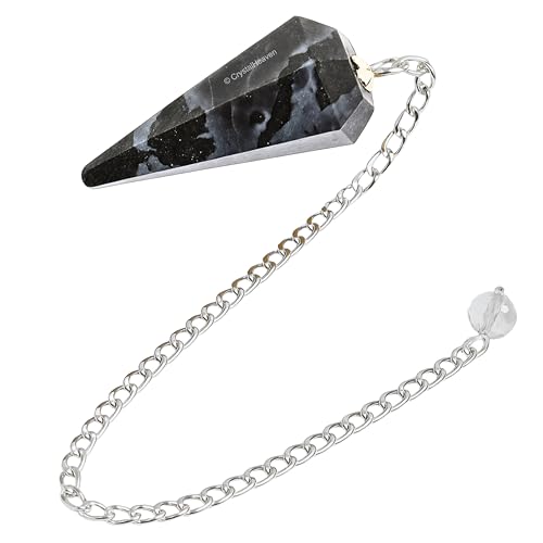 Image of Indigo Gabbro Pendulum Dowsing Tool - Natural Crystal Pendulum for Spiritual Guidance - Premium Dowser Pendulum for Accurate Divination and Energy Healing - Perfect for Energy Healing and Chakra Balancing - Handcrafted with Precision and Elegance