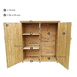 Wiltec Gartenhaus mit 2-flügelige Tür 1350x500x1540mm aus Fichtenholz mit Bitumendach für Garten, Terrasse & Balkon Gerätehaus Geräteschuppen Holzhaus Werkzeugschrank
