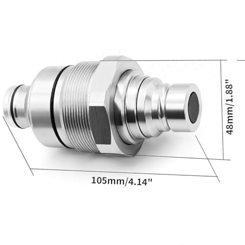 Image of 7246799 AT406474 Hydraulic Male Flat Face Quick Coupler Compatible with Bobcat 753 763 773 863 864 883 A770 Johnn Deeree 318E 319E 320E, 47396760 373-6967 V1311-77140
