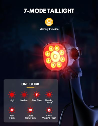 Image of Cuvccn Bike Lights Super Bright, Rechargeable Bicycle Lights Set Multiple Modes, Waterproof Bike Lights for Night Riding /Cycling Safety, Front and Back Bike Reflectors Light, Long Battery Life