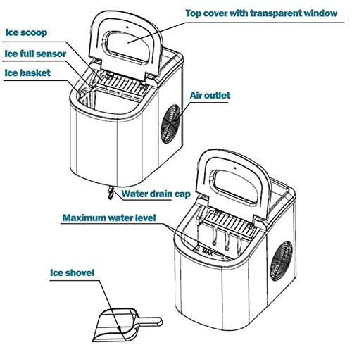 Máquina Portátil para Fabricar Cubos de Hielo con Tanque de 2.2L miniatura 6