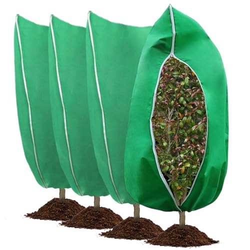 4 Pack Winter Plant Covers, Frost Blankets, 31.5