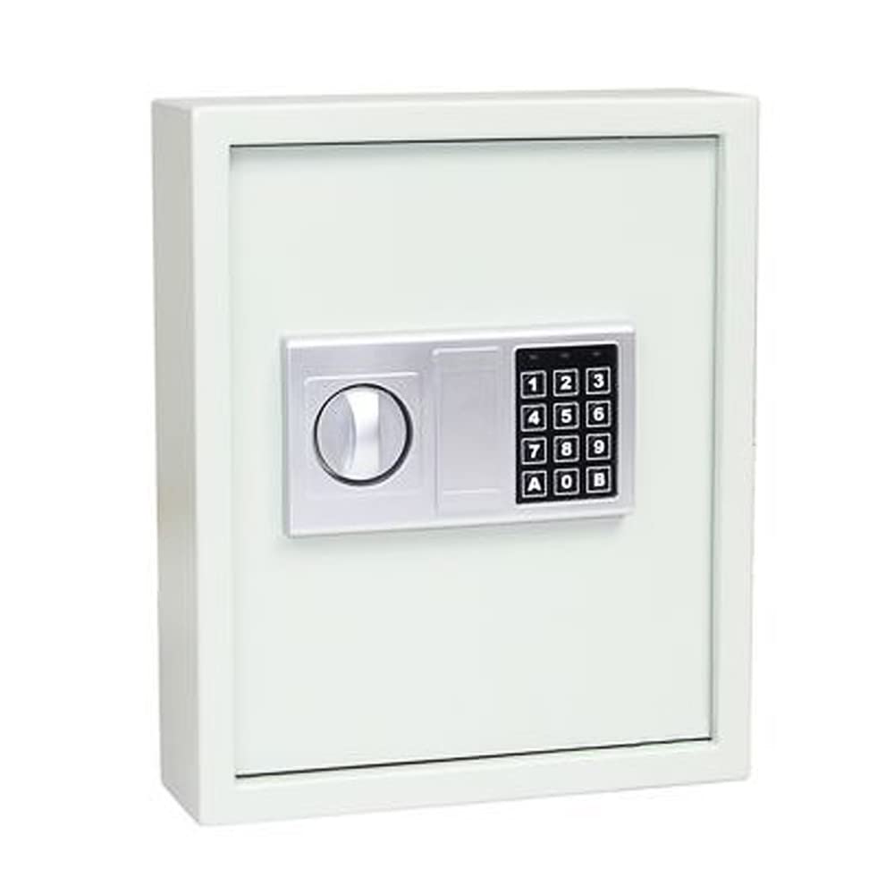 FELGNER Schlüsseltresor mit elektronischem Pin Code Sicherheitsschloss | 48 Haken | farbige Schlüsselanhänger | Robuster Schlüsselsafe Schlüsselschrank aus Stahl | Ideal für Zuhause oder Büro