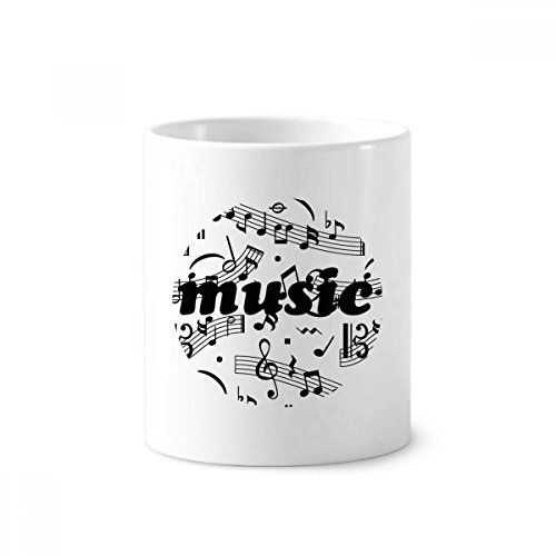 Mug en céramique notes de musique pot à crayons blanc et porte-brosse à dents polyvalent