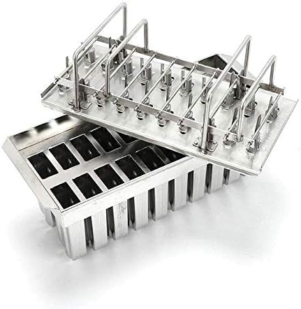 Miniatura 5 de Molde para paletas de hielo, moldes de acero inoxidable, soporte para palitos de helado (20 unidades (redondo))