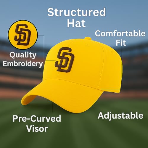 Gorra deportiva clásica ajustable amarillo/marrón para niños miniatura 5