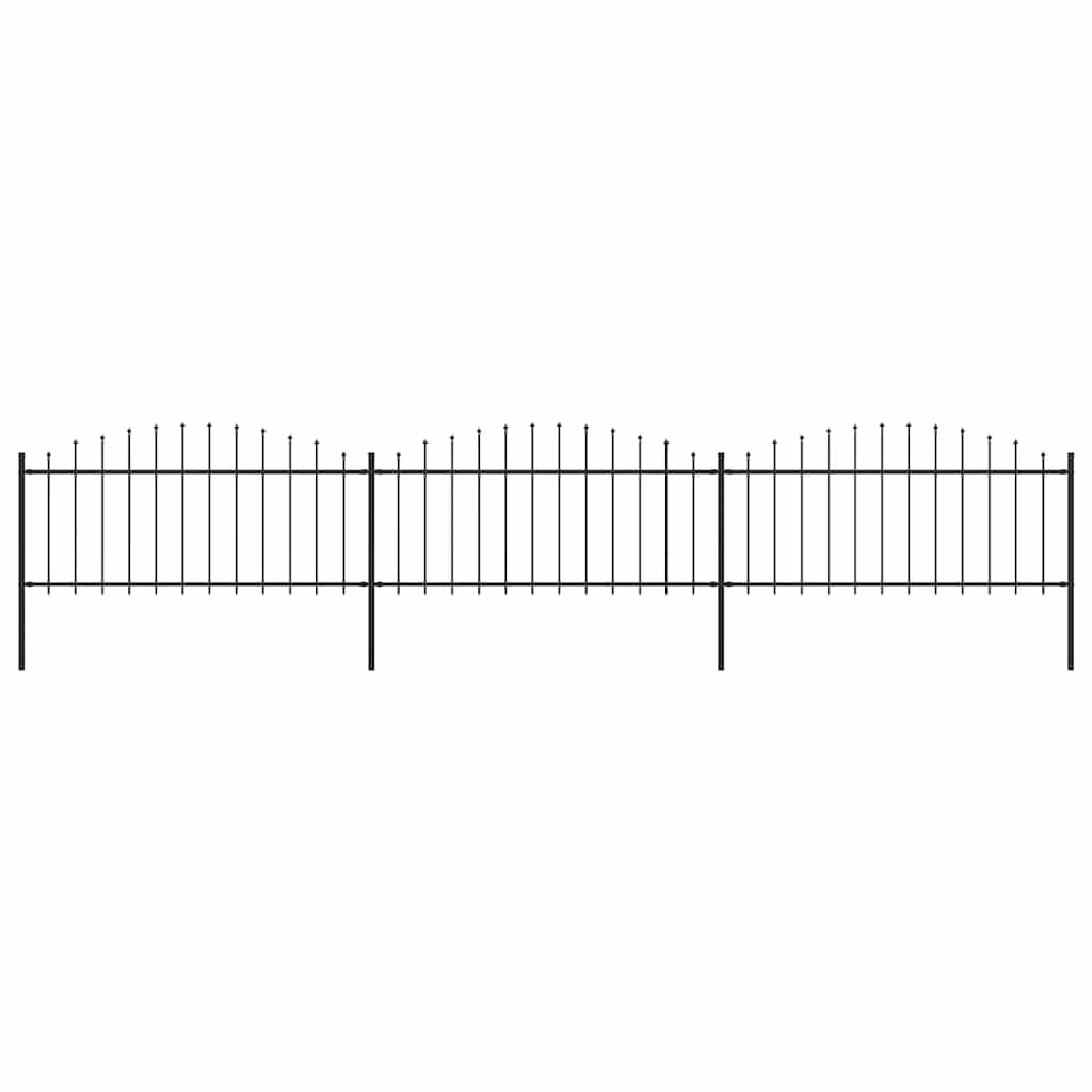 Clôture de jardin en acier avec dessus en forme de lance 537 cm