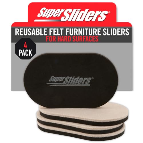 Super Sliders 3-1/2' x 6' Small Oval Reusable Felt Furniture...