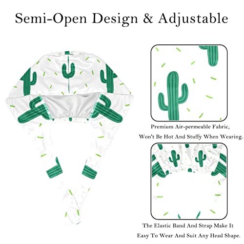 Chapeaux bouffants cactus JDEZ (2PCS) avec bandeau anti-transpiration - 3