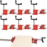 FLKQC Wood Gluing Pipe Clamp Set, Heavy Duty Cast Iron Quick Release Pipe Clamps for Woodworking, Pipe Clamps Quick Release for Woodworking, Carpentry, Home Improvement, and DIY Projects (6, 3/4')