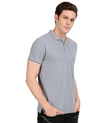 Image of AWG ALL WEATHER GEAR Men's Regular Fit Cotton Polo T-Shirt Grey