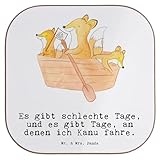 Mr. & Mrs. Panda Untersetzer Gläser Kanufahren - Geschenk, Schenken, Kanuverleih, Untersetzer aus Holz, Paddeltour, Danke, Dankeschön,