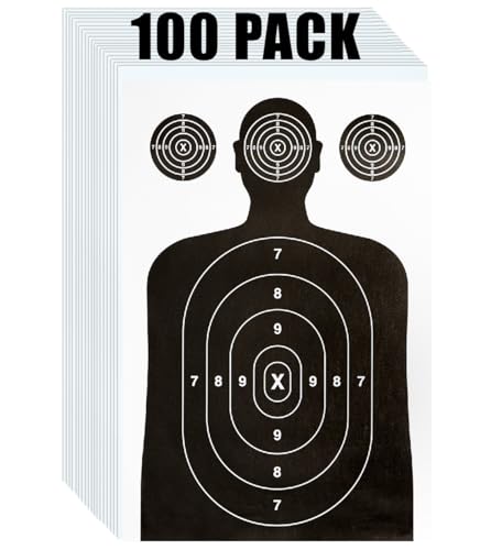 Image of 50 Pack Paper Shooting Target for Gun Range, Target Practice- (Industry Standard Size 17 X 25 inch) Silhouette Paper for Handguns, Rifles, Pistols, Airguns, BB Gun, Pellet Gun, Crossbow, Arrow