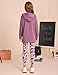 GRACE KARIN Girls Hoodie and Leggings Set Teen Long Sleeve Fashion Sweatshirts + Sweatpant Fall Winter Clothing Set,Purple,Size 7-8 Years