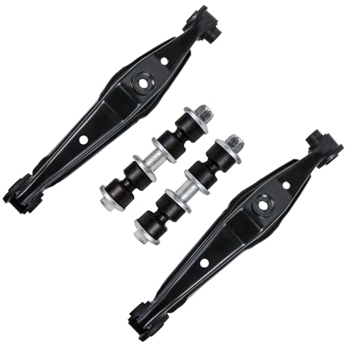 Image of Detroit Axle - 4pc Lower Lateral Arms Kit for 1986-1989 Mazda 323, 2 Rear Forward Lower Lateral Arms 2 Front Stabilizer Sway Bar End Links 1987 1988 Replacement