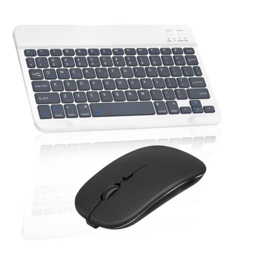 Rechargeable Bluetooth Keyboard and Mouse Combo Ultra Slim Full-Size Keyboard and Mouse for Samsung Smart TV and All Bluetooth Enabled Mac/Tablet/iPad/PC/Laptop - Shadow Grey with Black Mouse