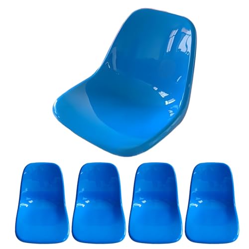 5-Pack Green Waiting Room Chairs with Backrest, FRP Replacement Seats for Canteens & Stadiums, Reinforced Ribs, Smooth Surface, 20.5cm/8in Comfort Seating