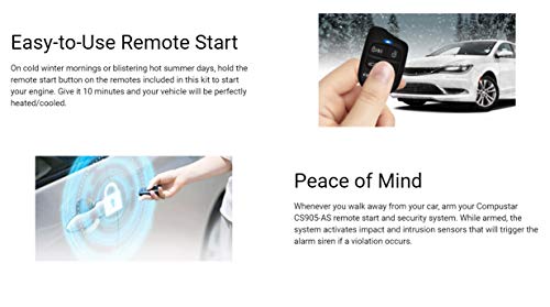 Compustar Cs905-As All-In-One 4 Button 1 Way Alarm & Remote Start System 1500' Range #TOP6
