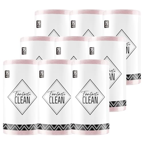Fantasticlean Microfiber Cleaning Cloth Roll -675 Pack, Tear Away Microfiber Towels, 12" x 12", Reusable, Washable, Ultra Absorbent Dishcloth for All-