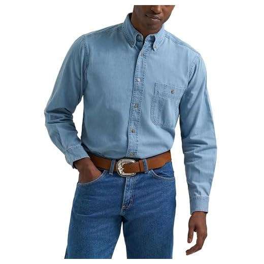 Wrangler Men’s Rugged Wear Basic One Pocket Denim Shirt
