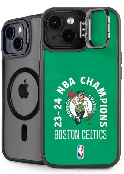 Skinit Kickstand Phone Case Compatible with iPhone 15 - Officially Licensed NBA Boston Celtics Dark Rust Design