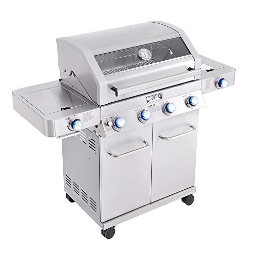 Monument Grills Larger 4+2 Burner Propane Gas Grills Stainless Steel Cabinet Style with Clearview®...