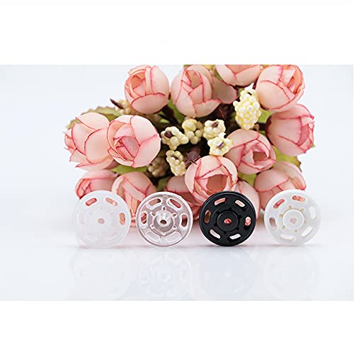 1 Bag/15 Set Invisible Small Plastic Snap Buttons Sew-On Snap Buttons Press Button For Sewing Clothing (White, 10Mm) #TOP6