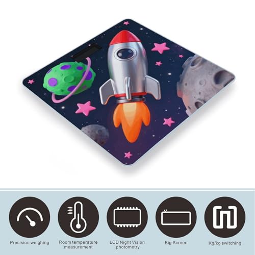 Báscula digital para baño Star Rocket con pantalla LCD miniatura 3