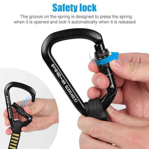 EUNEWR Klettersteigset, via ferrata Set, klettergurt Herren, kletterausrüstung (28kN)