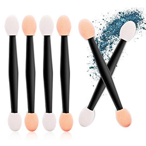 Whavel Eyeshadow Brush 200 Pack Dual Sided Sponge Disposable For Beauty Makeup Tool Applicator for Lady Women Daily Beauty,Black