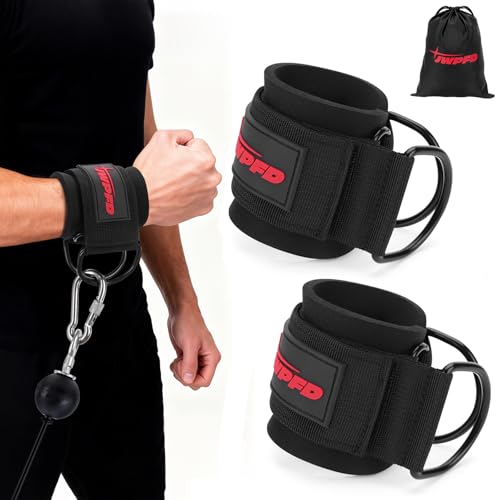 Wrist Straps for Cable Machines Wrist Cuffs for Men Woman Neoprene Padded Straps for Gym Strength Training Equipment (Black M)