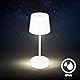 BRILONER - LED Tischlampe kabellos mit Touch, dimmbar in Stufen, aufladbar via USB, warmweiße Lichtfarbe, Nachttischlampe, Leselampe, Tischleuchte, Akku Lampe, Outdoorlampe, 26x10,5 cm, Weiß